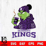 Sacramento Kings Grinch Leopard Christmas Cut Files Cricut, Svg Dxf Eps Png file , Silhouette