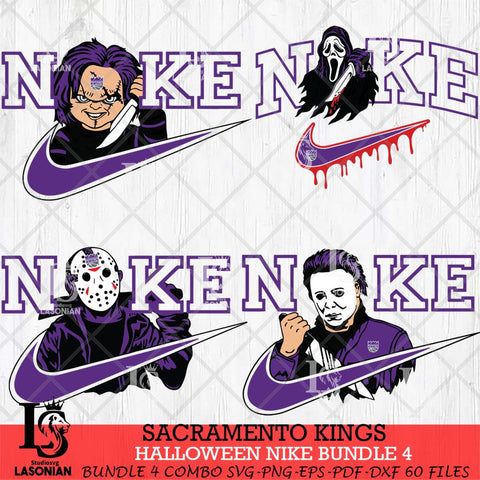 Sacramento Kings Halloween Nike NBA Bundle 4 Svg Eps Dxf Png File, Digital Download, Instant Download