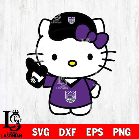 Sacramento Kings Hello Kitty basketball 2 Svg Eps Dxf Png File, Digital Download, Instant Download