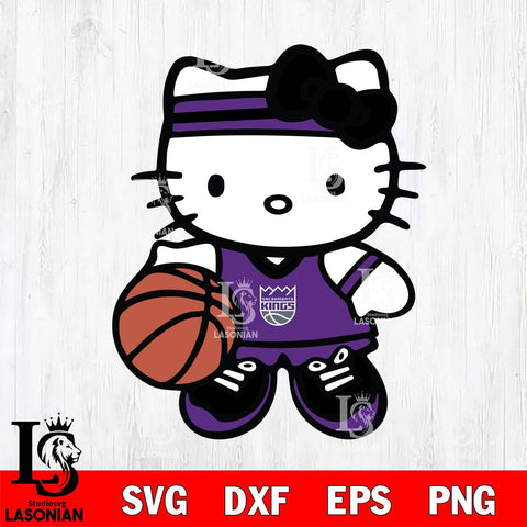 Sacramento Kings Hello Kitty basketball Svg Eps Dxf Png File, Digital Download, Instant Download