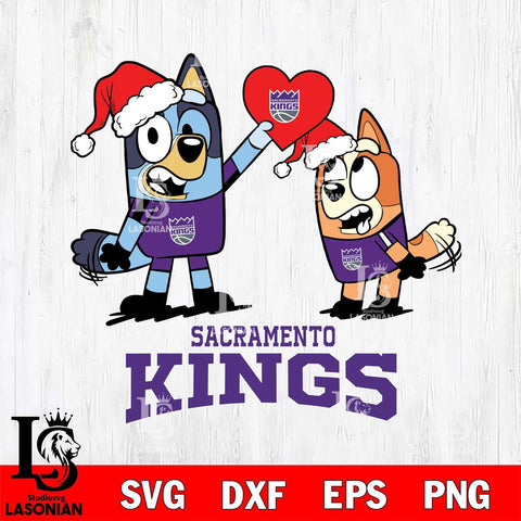 Sacramento Kings Love Bluey Christmas Svg Eps Dxf Png File, Digital Download