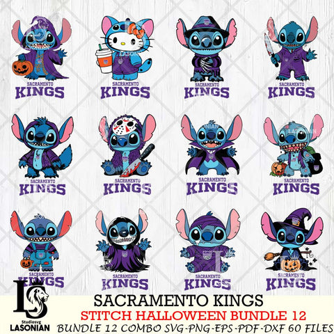 Sacramento Kings Stitch Horror Bundle 12 SVG Svg Eps Dxf Png File, Bundle NBA svg, Digital Download, Instant Download