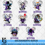 Sacramento Kings Stitch Horror Halloween NBA Bundle Svg Eps Dxf Png File, Digital Download, Instant Download