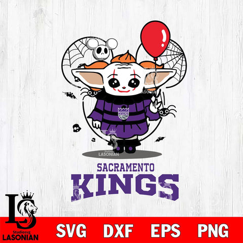 Sacramento Kings Stitch Pennywise Halloween Svg Eps Dxf Png File, Digital Download, Instant Download