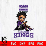 Sacramento Kings Style Black Fan Girl Betty Boop