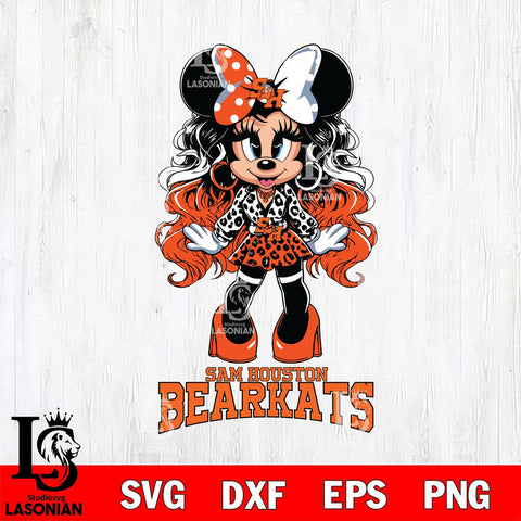 Sam Houston Bearkats Beauty Minnie Mouse Svg Eps Dxf Png File, Digital Download, Instant Download