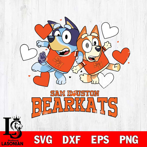 Sam Houston Bearkats Bluey & Bingo 10 Svg Eps Dxf Png File, NCAA svg, Digital Download, Instant Download