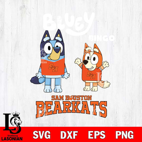 Sam Houston Bearkats Bluey & Bingo 4 Svg Eps Dxf Png File, NCAA svg, Digital Download, Instant Download