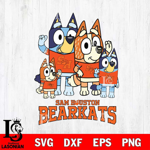 Sam Houston Bearkats Bluey & Bingo 7 Svg Eps Dxf Png File, NCAA svg, Digital Download, Instant Download