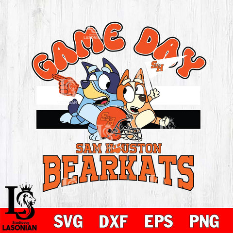 Sam Houston Bearkats Bluey & Bingo 9 Svg Eps Dxf Png File, NCAA svg, Digital Download, Instant Download