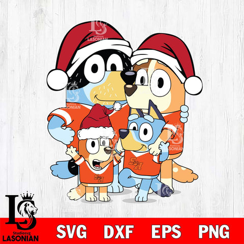 Sam Houston Bearkats Bluey Family Christmas Svg Eps Dxf Png File, Digital Download, Instant Download