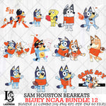 Sam Houston Bearkats Bluey NCAA Bundle 12 Svg Eps Dxf Png File, Digital Download, Instant Download