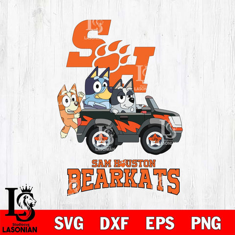 Sam Houston Bearkats Bluey friends car Svg Eps Dxf Png File, NCAA svg, Digital Download, Instant Download