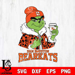 Sam Houston Bearkats Boujee Grinch Leopard Christmas Cut Files Cricut, Svg Dxf Eps Png file, Digital download , Silhouette