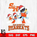 Sam Houston Bearkats Christmas Family Bluey Walking Cut Files,Bluey Cricut,Christmas Svg , Bluey svg , Digital Download, dxf eps png pdf file