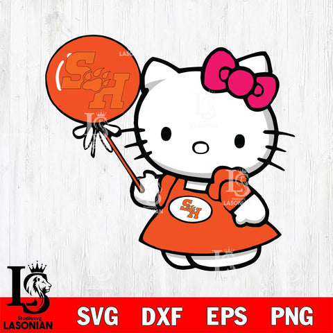 Sam Houston Bearkats Cute Hello Kitty 2 Svg Eps Dxf Png File, Digital Download, Instant Download