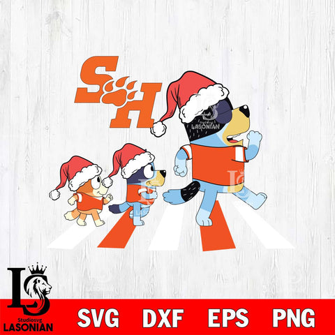 Sam Houston Bearkats Family Bluey Walking Christmas Svg Eps Dxf Png File, Digital Download, Instant Download