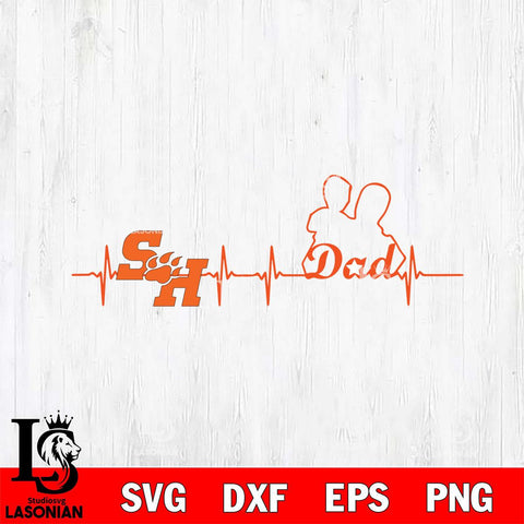 Sam Houston Bearkats Father Heart Beat Svg Eps Dxf Png File, Digital Download, Instant Download