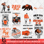 Sam Houston Bearkats Fathers Day NCAA Bundle 12 Svg Eps Dxf Png File, Digital Download, Instant Download