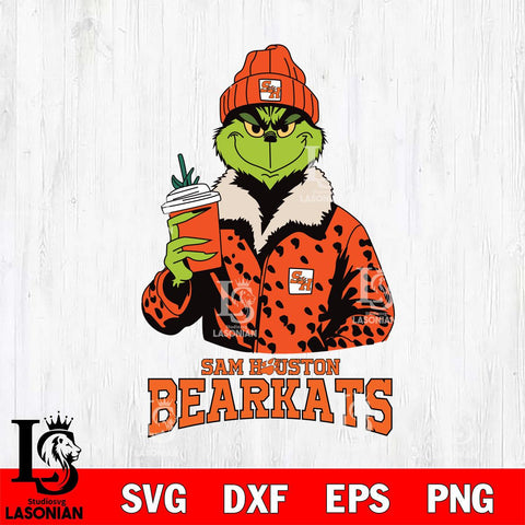 Sam Houston Bearkats Grinch Leopard Svg Eps Dxf Png File, Digital Download, Instant Download