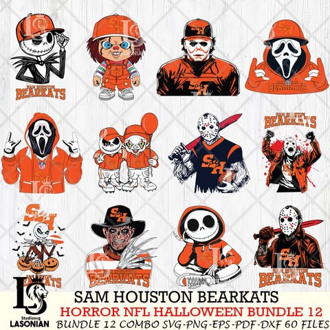 Sam Houston Bearkats Halloween Bundle 12 SVG Svg Eps Dxf Png File, NCAA bundle svg, Digital Download, Instant Download