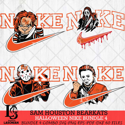 Sam Houston Bearkats Halloween Nike NCAA Bundle 4 Svg Eps Dxf Png File, Digital Download, Instant Download