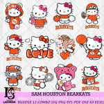 Sam Houston Bearkats Hello Kitty Bundle 12 SVG Svg Eps Dxf Png File, Digital Download, Instant Download