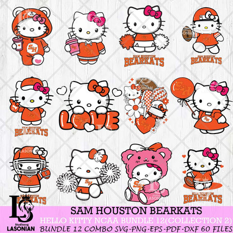 Sam Houston Bearkats Hello Kitty Bundle 12 SVG Svg Eps Dxf Png File, Digital Download, Instant Download