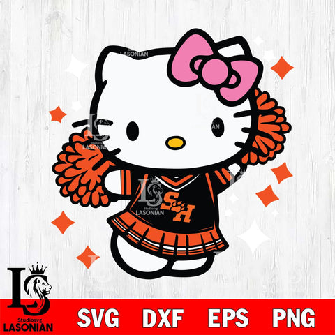 Sam Houston Bearkats Hello Kitty Cheerleader 4 Svg Eps Dxf Png File, Digital Download, Instant Download