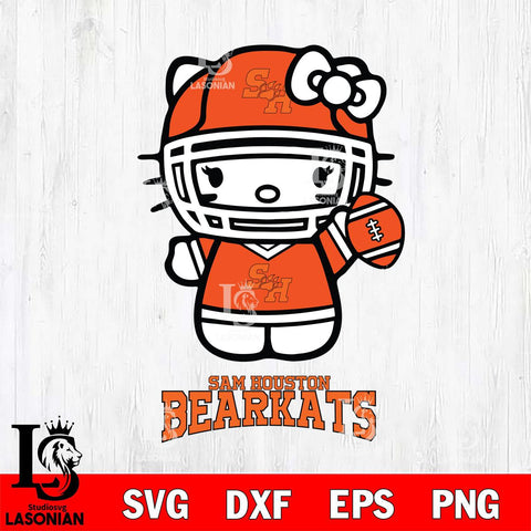 Sam Houston Bearkats Hello Kitty NCAA 1 Svg Eps Dxf Png File, Digital Download, Instant Download