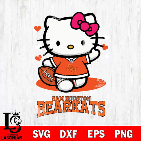 Sam Houston Bearkats Hello Kitty NCAA 3 Svg Eps Dxf Png File, Digital Download, Instant Download