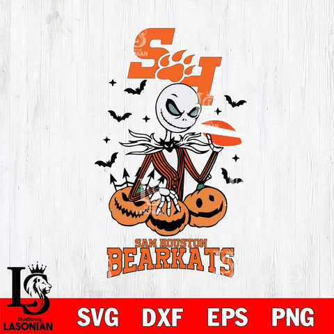 Sam Houston Bearkats Jack Skellington 2 halloween Svg Eps Dxf Png File, NCAA svg, Digital Download, Instant Download