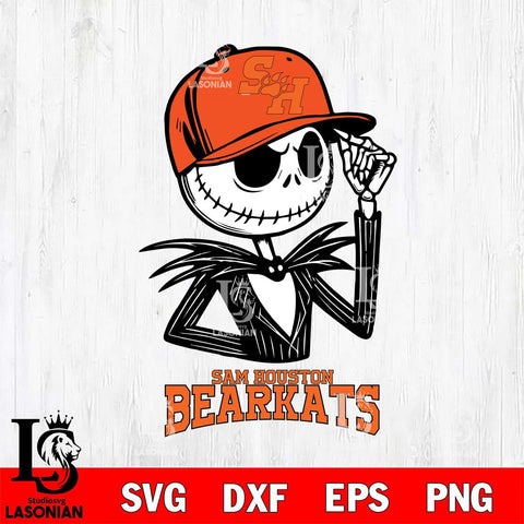 Sam Houston Bearkats Jack Skellington 3 Halloween Svg Eps Dxf Png File, NCAA svg, Digital Download, Instant Download