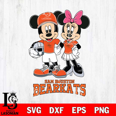 Sam Houston Bearkats Mickey Minnie Mouse Helmet Svg Eps Dxf Png File, NCAA svg , File Cut , Digital Download , Instant Download, Cut Svg Files