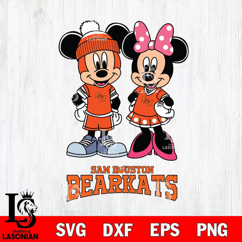 Sam Houston Bearkats Mickey Minnie Mouse Pink Svg Eps Dxf Png File, NCAA svg , File Cut , Digital Download , Instant Download, Cut Svg Files