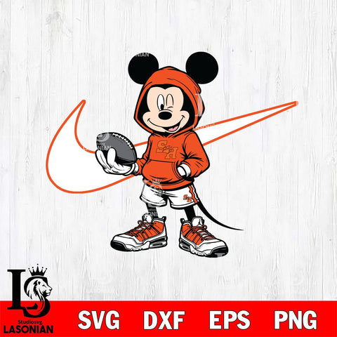 Sam Houston Bearkats Mickey Wearing Hoodie Sport Svg Eps Dxf Png File, NCAA svg, Digital Download, Instant Download