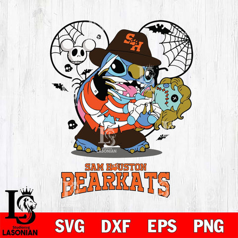 Sam Houston Bearkats Stitch Freddy Krueger Halloween Svg Eps Dxf Png File, Digital Download, Instant Download