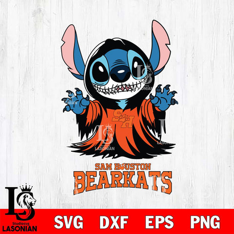 Sam Houston Bearkats Stitch Ghost Svg Eps Dxf Png File, NCAA svg, Digital Download, Instant Download