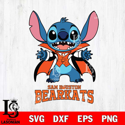 Sam Houston Bearkats Stitch Vampire halloween Svg Eps Dxf Png File, NCAA svg, Digital Download, Instant Download