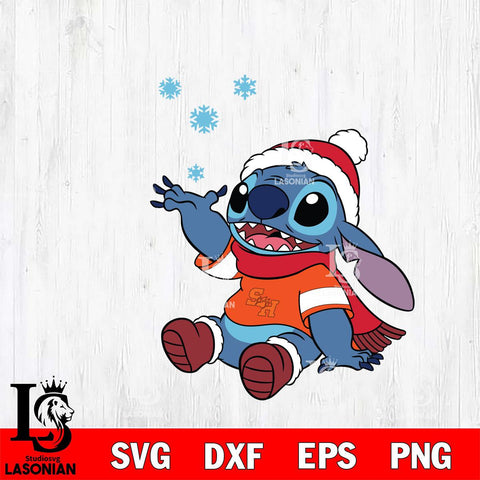 Sam Houston Bearkats Stitch Wearing Winter Scarf Svg Eps Dxf Png File, Digital Download, Instant Download