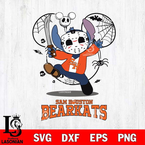 Sam Houston Bearkats Stitch jason voorhees Halloween Svg Eps Dxf Png File, Digital Download, Instant Download