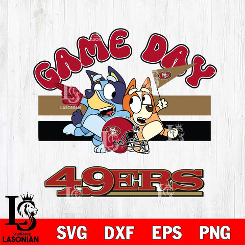 San Francisco 49ers Bluey & Bingo 9 Svg Eps Dxf Png File, NFL svg, Digital Download, Instant Download