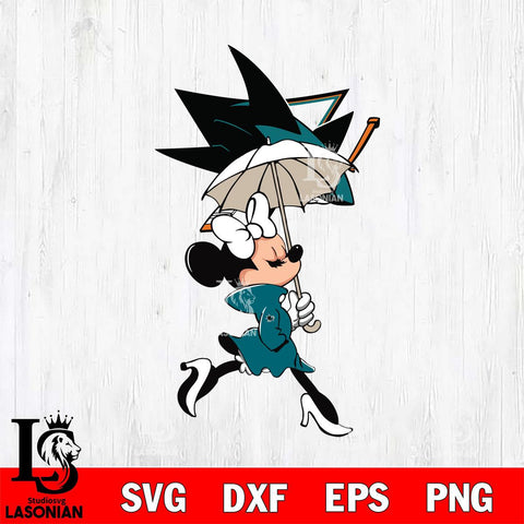 San Jose Sharks Fancy Minnie Svg Eps Dxf Png File, Digital Download, Instant Download