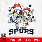 San Antonio Spurs Bluey Christmas NFL Svg Eps Dxf Png File, Digital Download