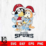 San Antonio Spurs Christmas Bluey Family Sport Svg , Christmas Svg , Bluey svg , Digital Download, dxf eps png pdf file