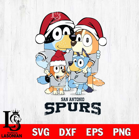 San Antonio Spurs Christmas Bluey Family Sport Svg , Christmas Svg , Bluey svg , Digital Download, dxf eps png pdf file