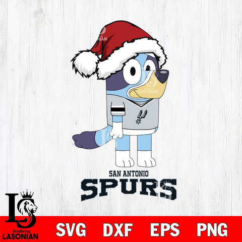 San Antonio Spurs Christmas Bluey Hat Svg , Christmas Svg , Bluey svg , Digital Download, dxf eps png pdf file