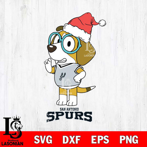 San Antonio Spurs Christmas Bluey Honey Sport Svg , Christmas Svg , Bluey svg , Digital Download, dxf eps png pdf file