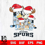 San Antonio Spurs Christmas Bluey Santa Family Svg , Christmas Svg , Bluey svg , Digital Download, dxf eps png pdf file