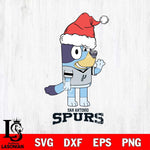 San Antonio Spurs Christmas Bluey Say Hi Svg , Christmas Svg , Bluey svg , Digital Download, dxf eps png pdf file